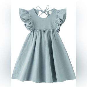 Toddler Cotten linen ruffle dress